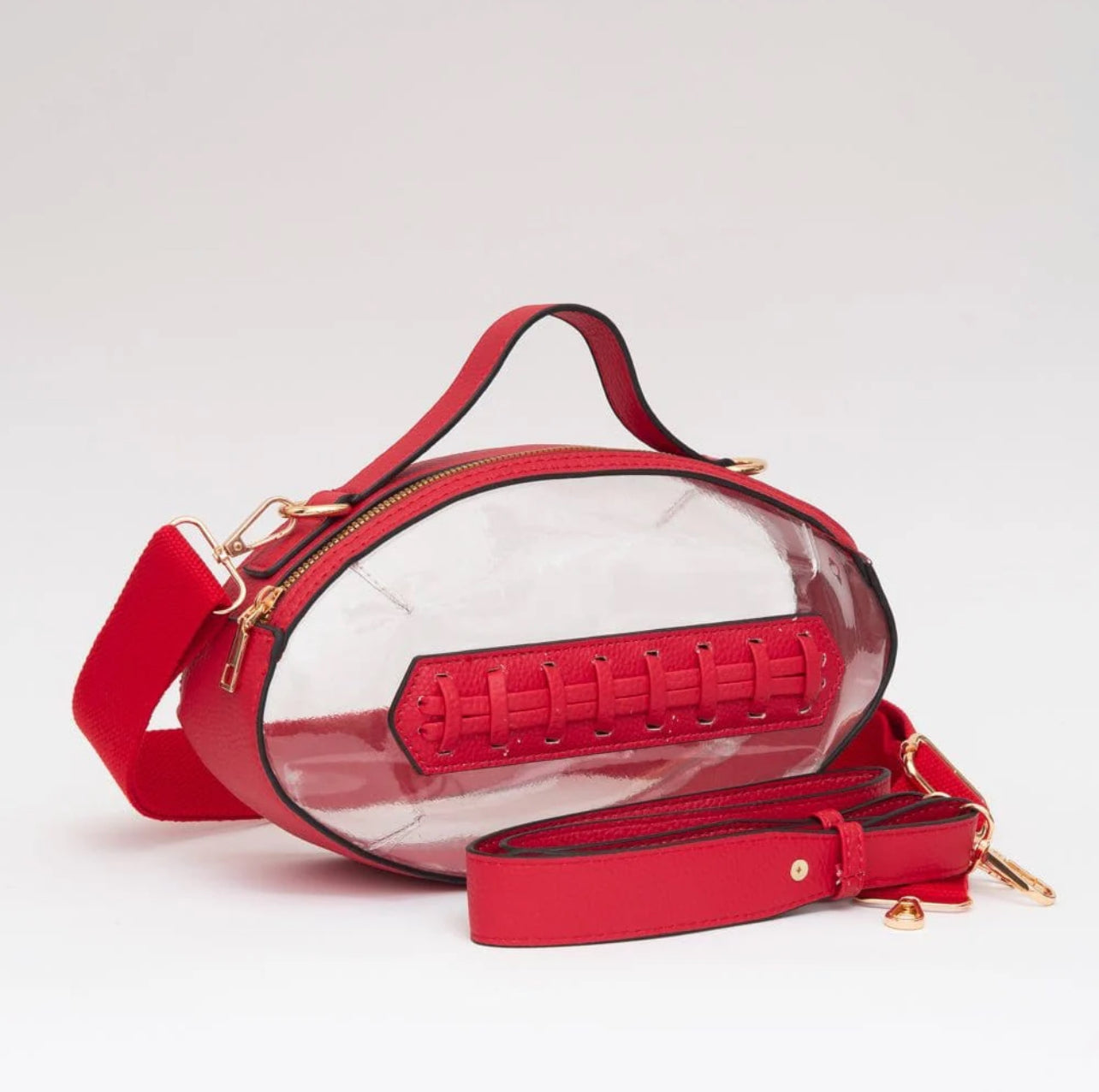 Clear Gameday Football Shaped Crossbody Bag Daisie Boutique