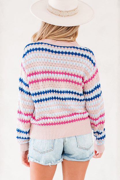 Colorful Striped Pullover Sweater Dear-Lover Dropshipping
