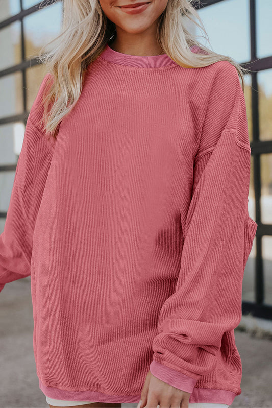 Ribbed Corduroy Oversized Sweatshirt Daisie Boutique