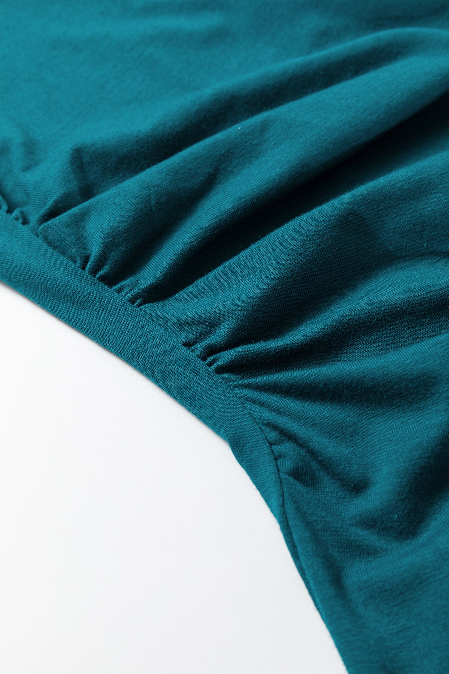 Plus Size Solid Color Asymmetric Neck Short Sleeve Blouse