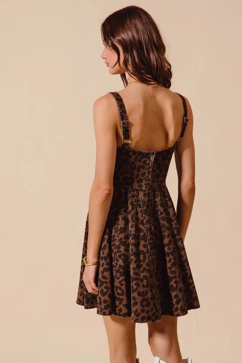 SO ME Mineral Washed Leopard Flare Cami Dress My Pampered Life Seattle