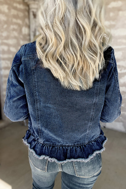 Ruffle Denim Jacket Daisie Boutique
