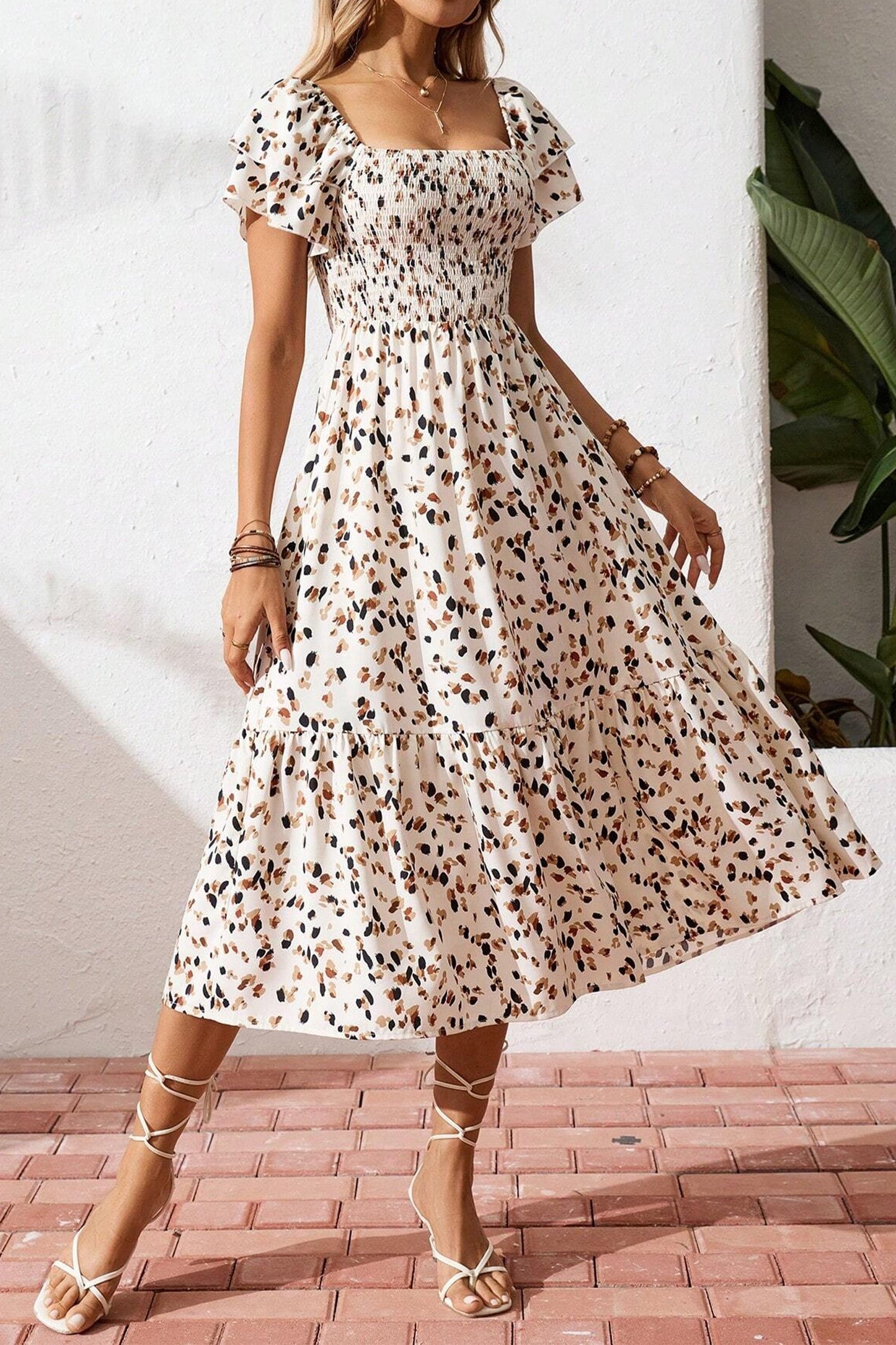 Floral Print Ruffle Short Sleeve Dress Dear-Lover Dropshipping