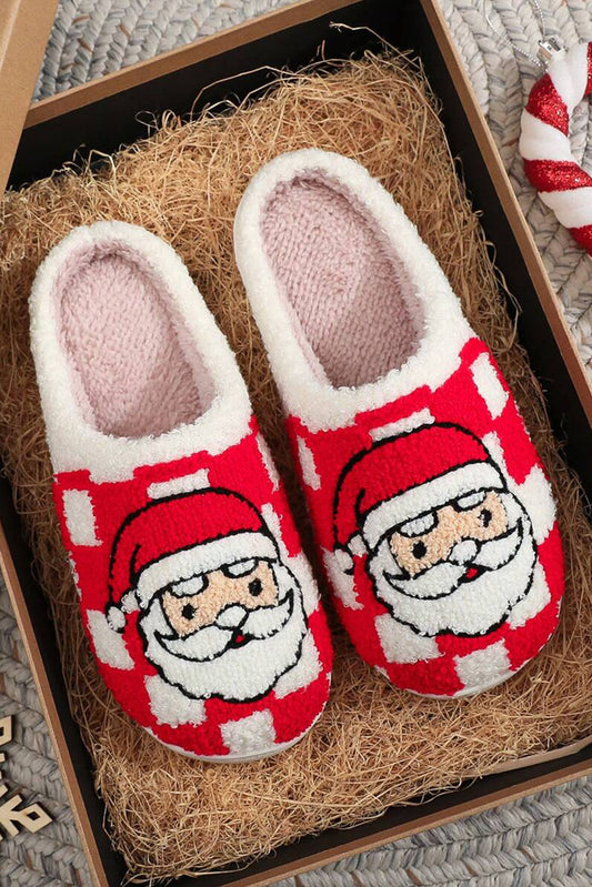 Santa Claus Graphic Plush Slippers Daisie Boutique