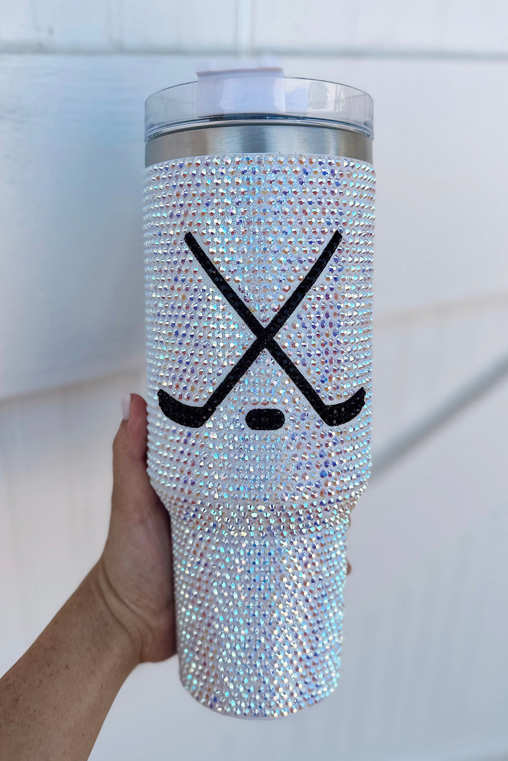 Hockey Game Day Rhinestone 40 Oz Tumbler Dear-Lover Dropshipping