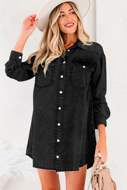 Cutie Denim Flair Shirt Dress Dear-Lover Dropshipping