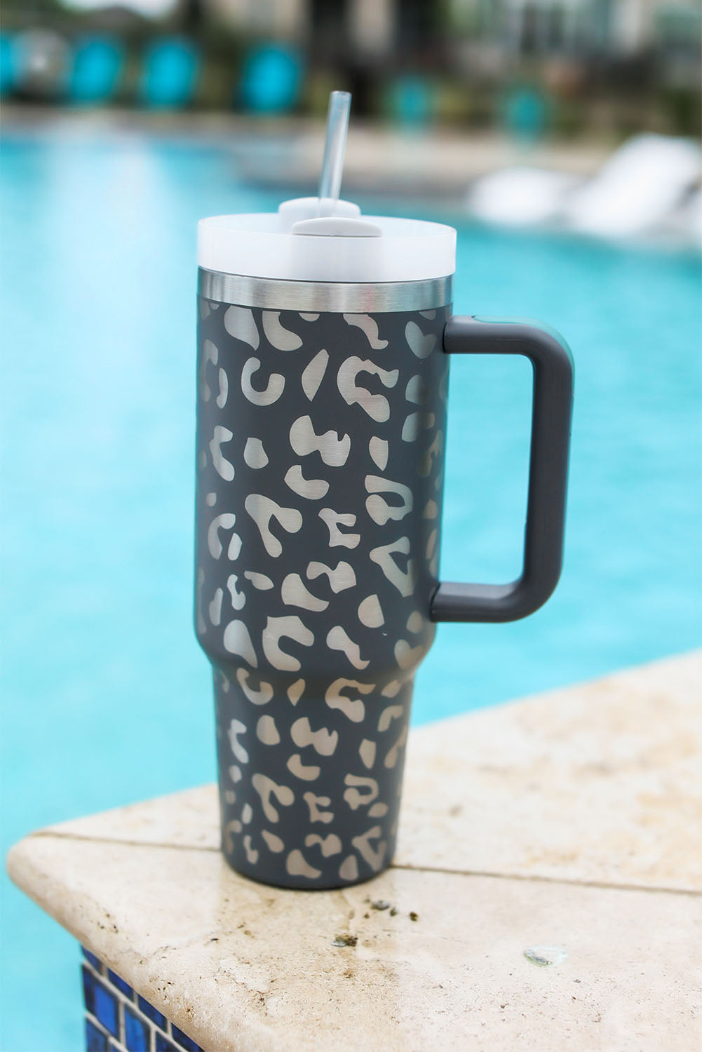Leopard Print 40OZ Stainless Steel Portable Cup with Handle Daisie Boutique