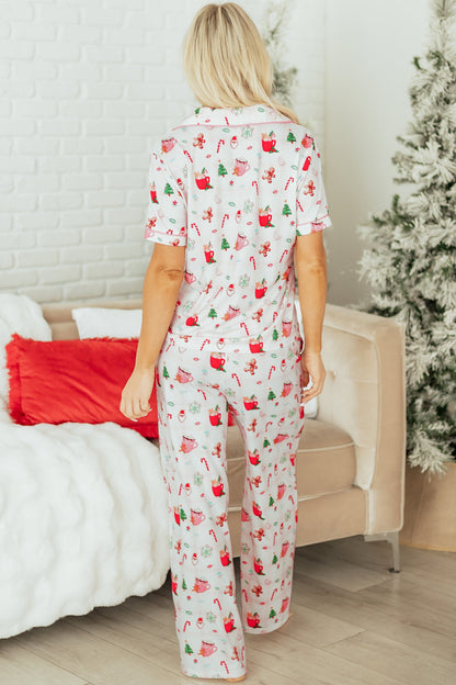 Holiday Print Short Sleeve 2pcs Pajama Set Dear-Lover Dropshipping