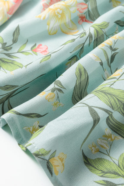 Yellow Ruffled Sleeveless Tiered Floral Maxi Dress