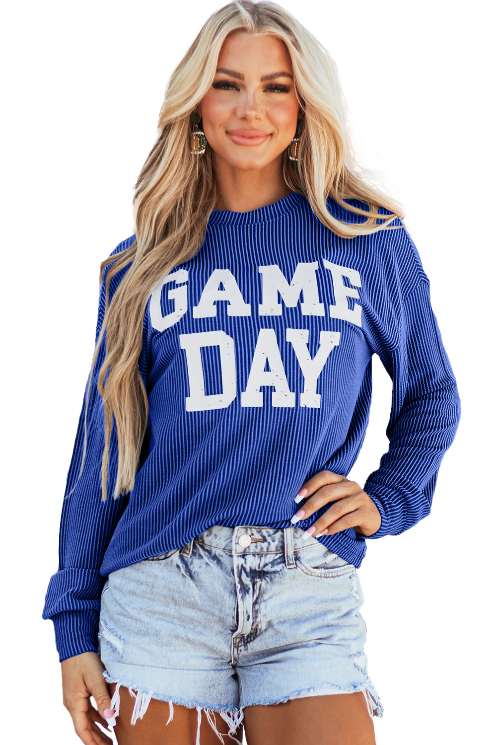 GAME DAY Graphic Long Sleeve Crewneck Tee Daisie Boutique