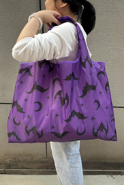 Gothic Bats Large Tote Bag - Purple