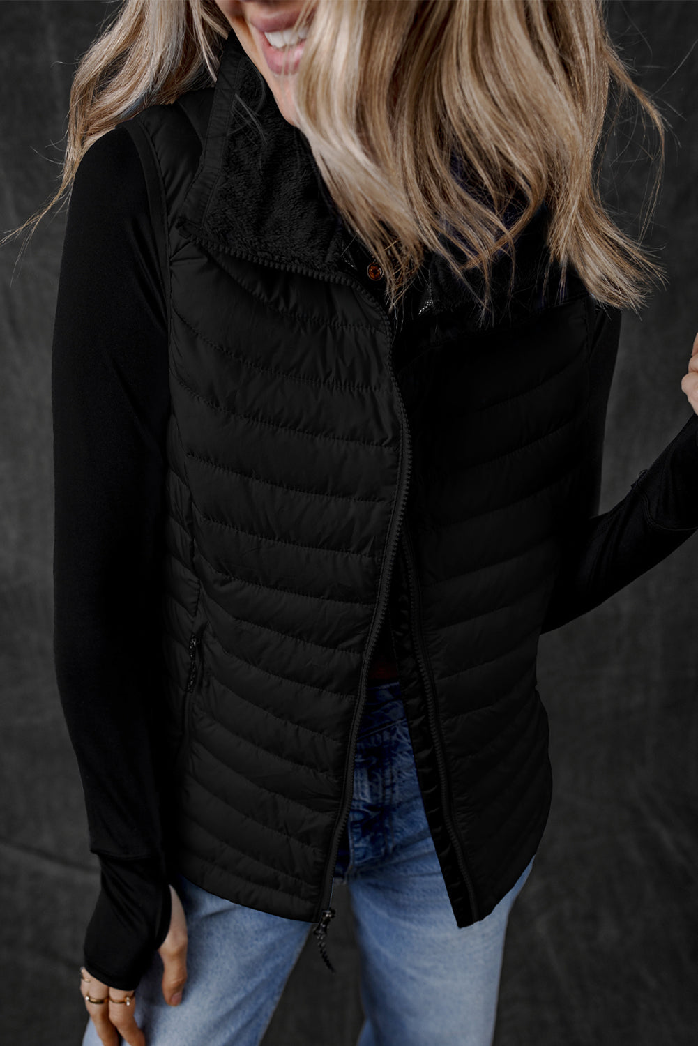 Plush Quilted Puffer Vest Daisie Boutique