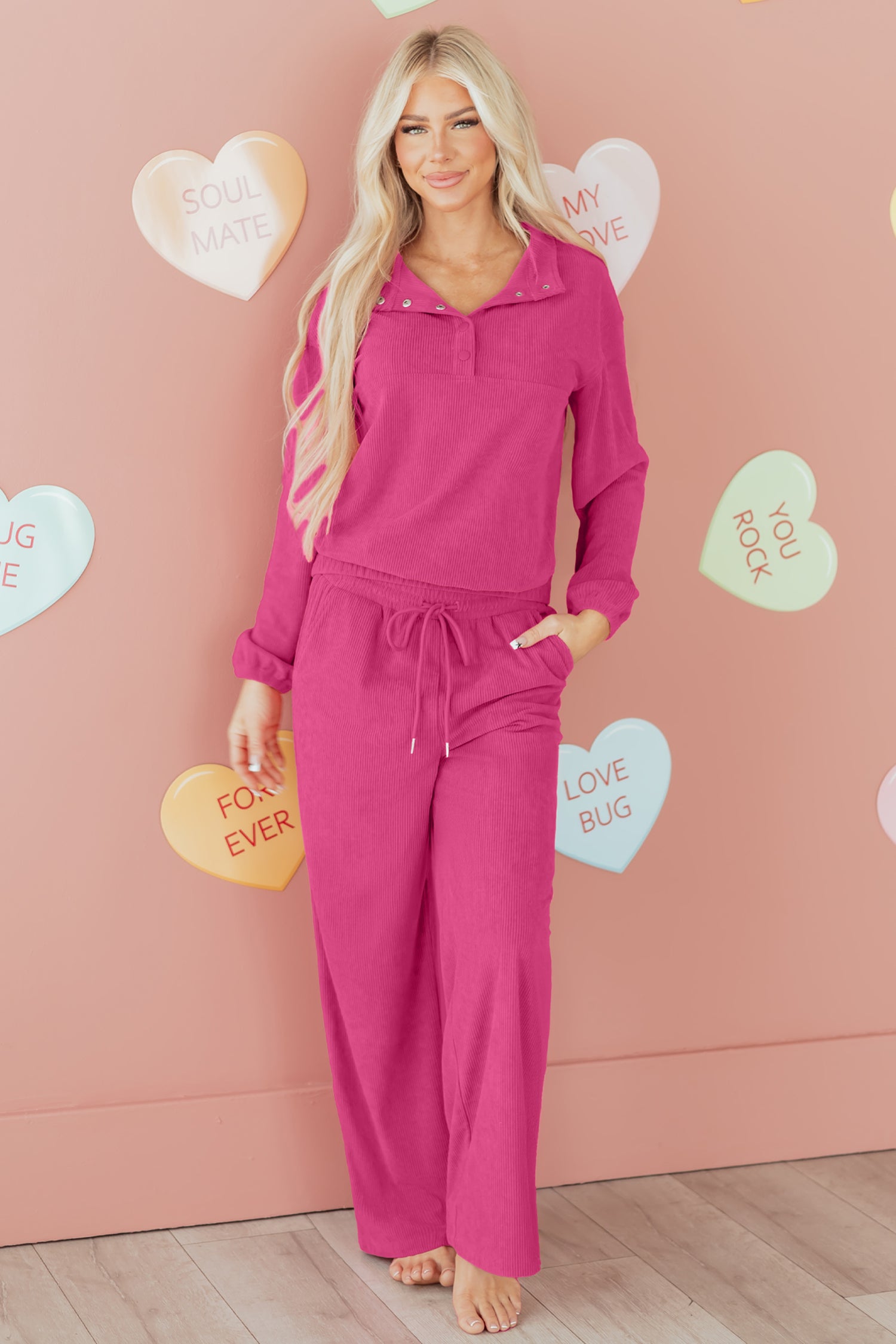 Half Button Comfort Pullover Corduroy Set Dear-Lover Dropshipping