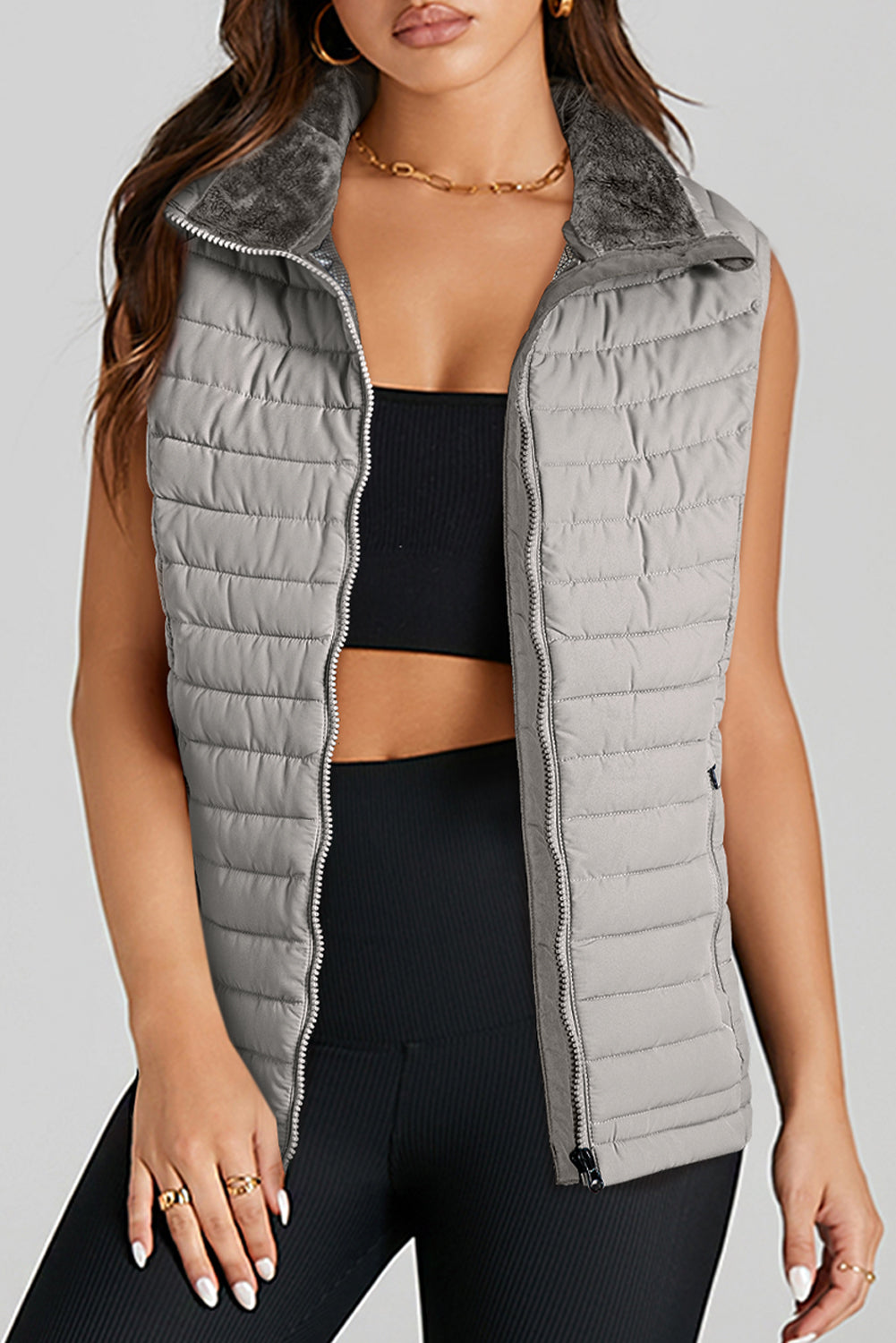 Plush Quilted Puffer Vest Daisie Boutique