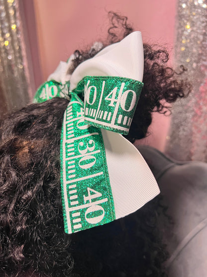 Game Day Glitter Cheer Bow – Football Field Design Daisie Boutique