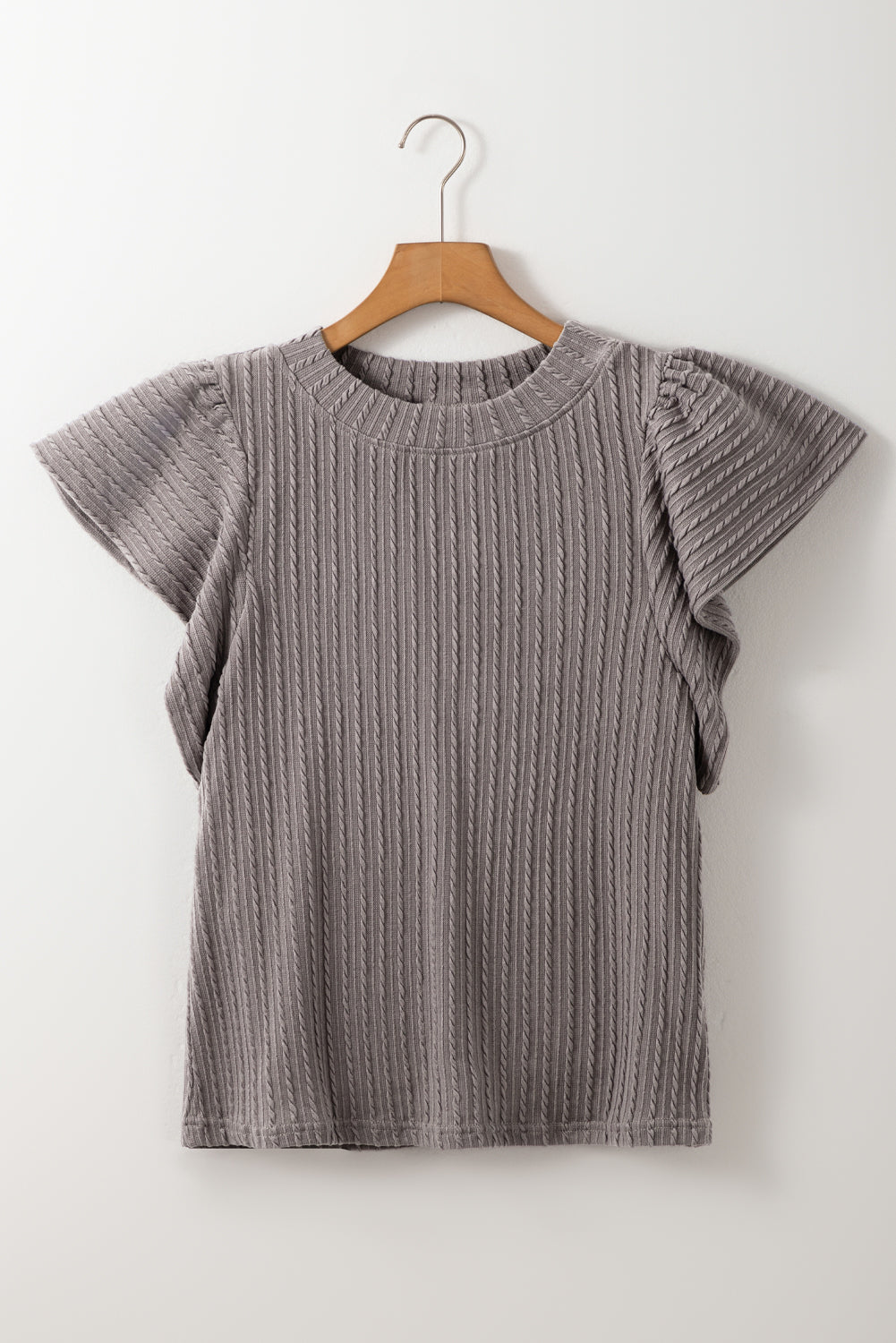 Flutter Sleeve Top - Sleet Gray Daisie Boutique