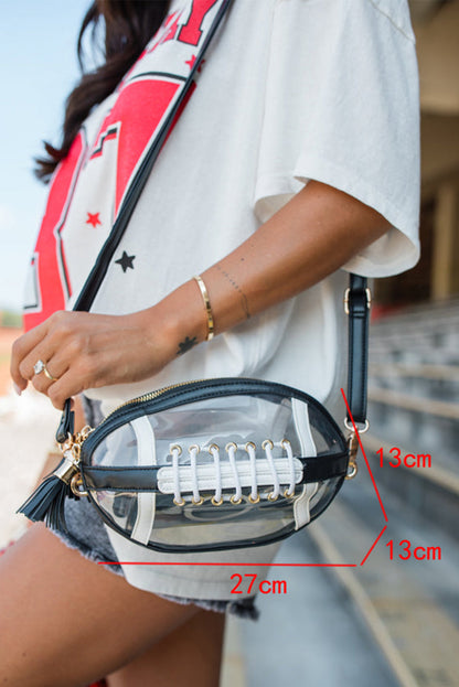 Football Fringe Clear Bag - Black Dear-Lover Dropshipping