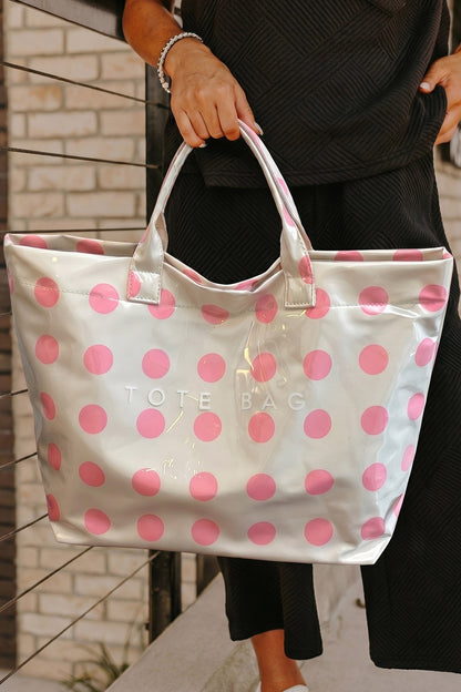 Polka Dot Waterproof PVC Tote Bag