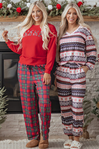 Mama Plaid Holiday Lounge Set Dear-Lover Dropshipping
