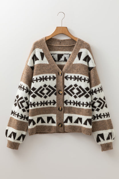 Dark Geometric Pattern Sweater Cardigan Dear-Lover Dropshipping