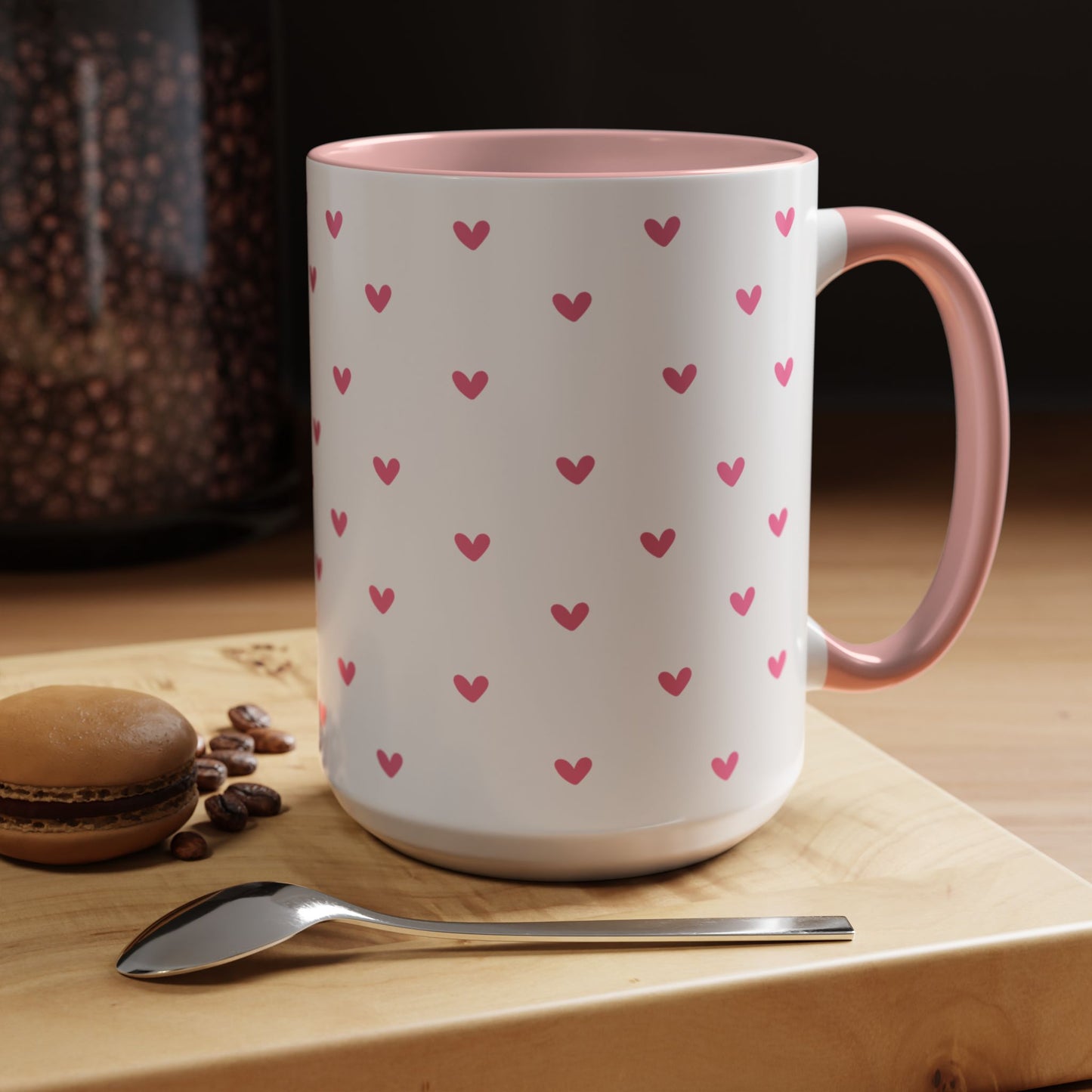 Love Hearts Accent Coffee Mug - Perfect for Valentine's Day and Everyday Enjoyment