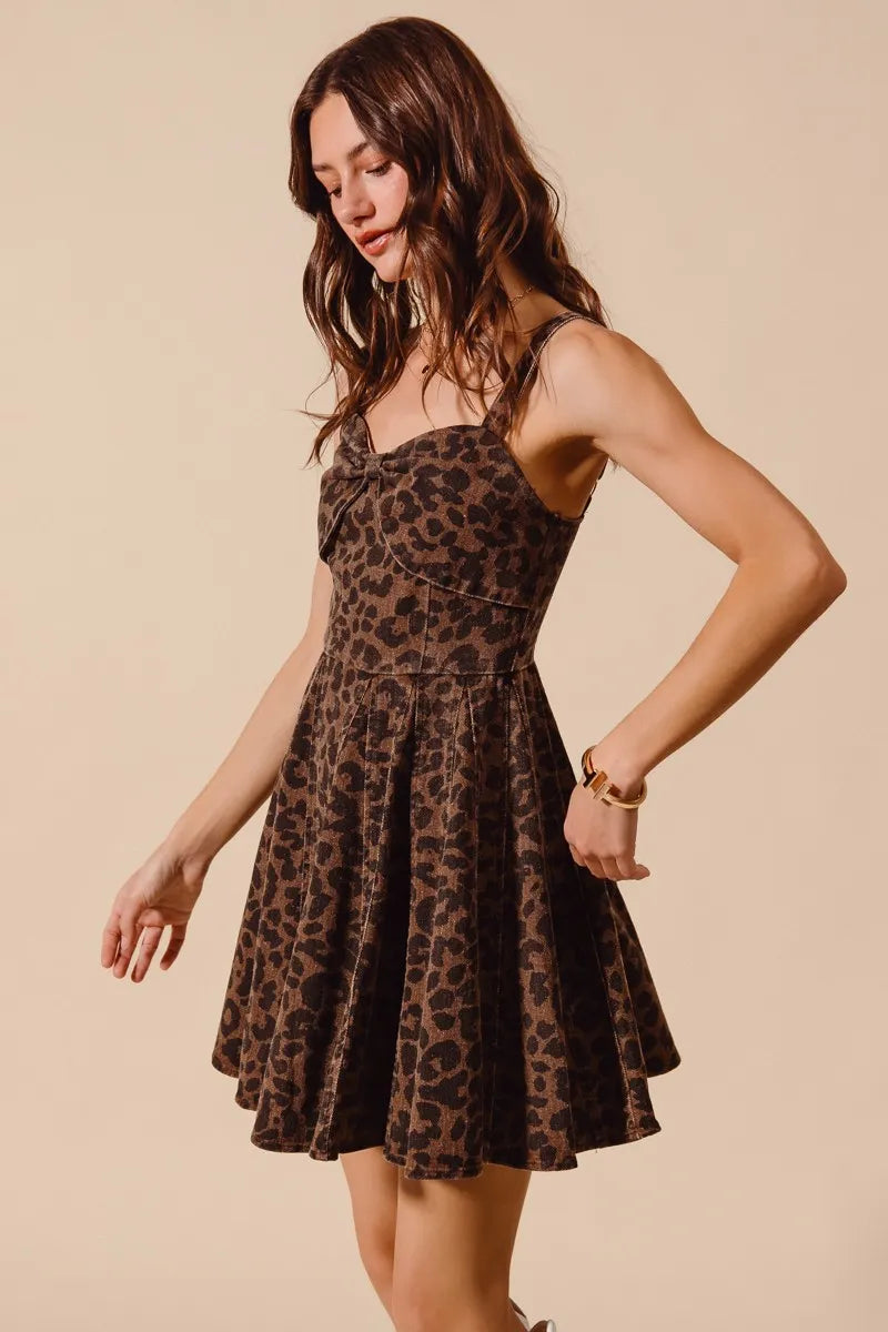 SO ME Mineral Washed Leopard Flare Cami Dress My Pampered Life Seattle