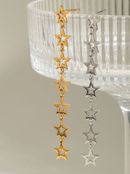 Stainless Steel Cutout Star Earrings Trendsi