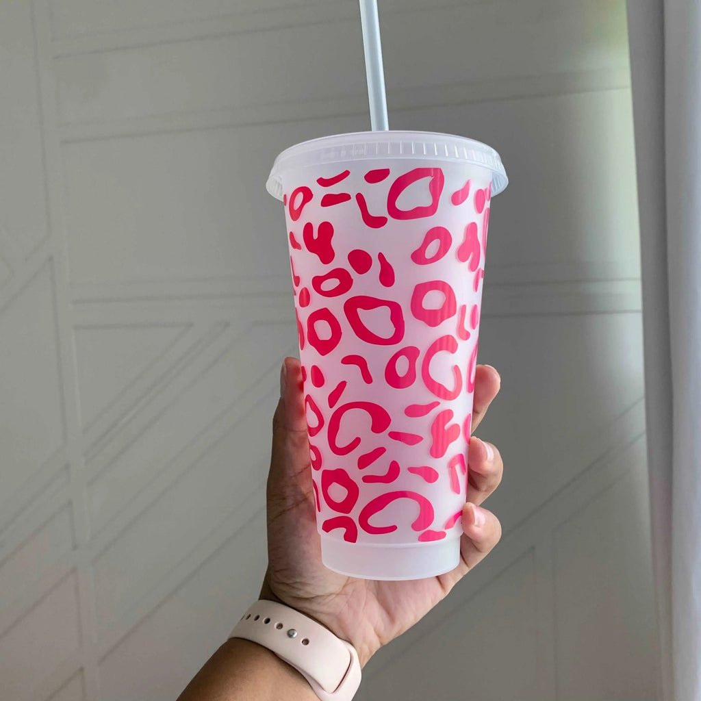 Leopard 24 oz. Venti Cold Cup - Daisie Boutique