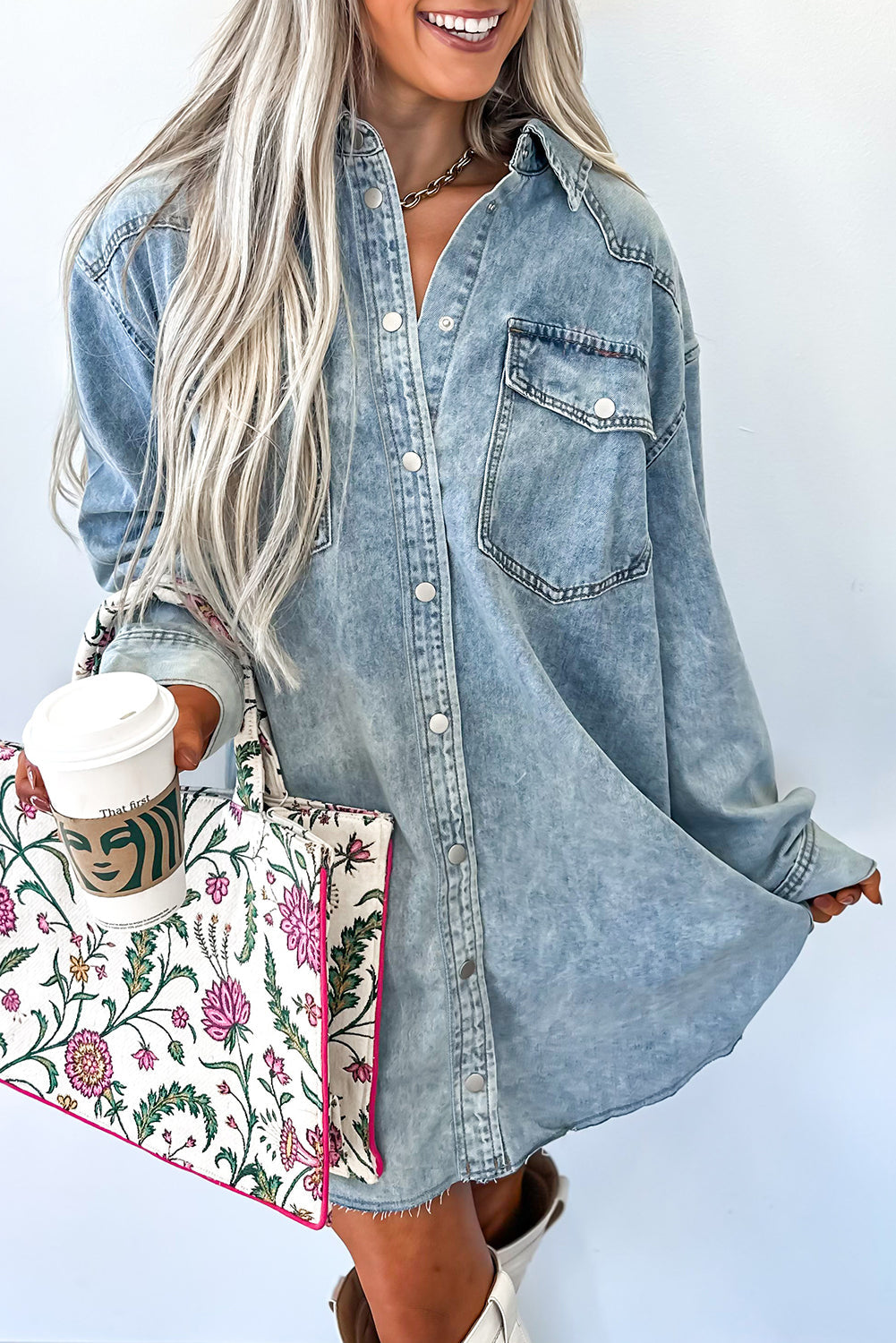 Cutie Denim Flair Shirt Dress Dear-Lover Dropshipping