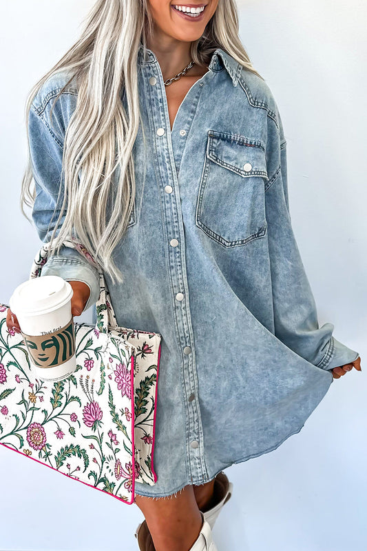 Cutie Denim Flair Shirt Dress Dear-Lover Dropshipping