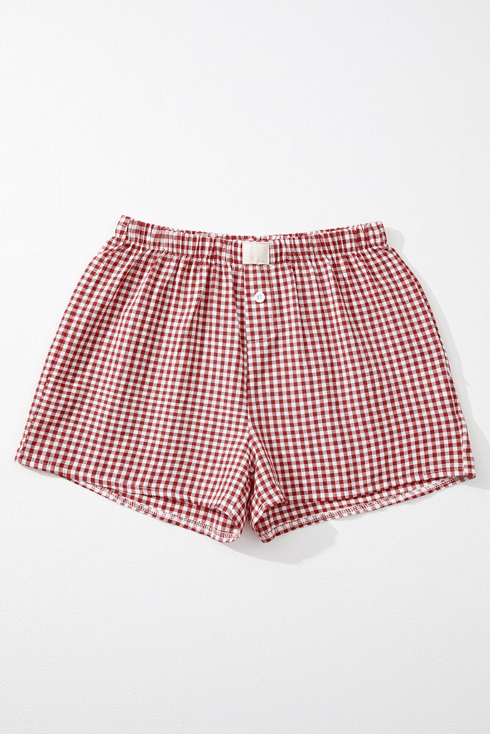Red Plaid Gingham Printed High Waist Shorts Daisie Boutique
