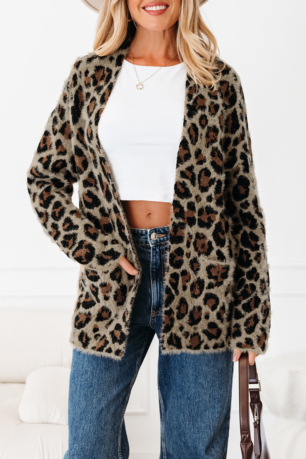 Brown Leopard Casual Cardigan Dear-Lover Dropshipping