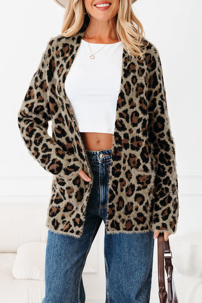 Brown Leopard Casual Cardigan Dear-Lover Dropshipping