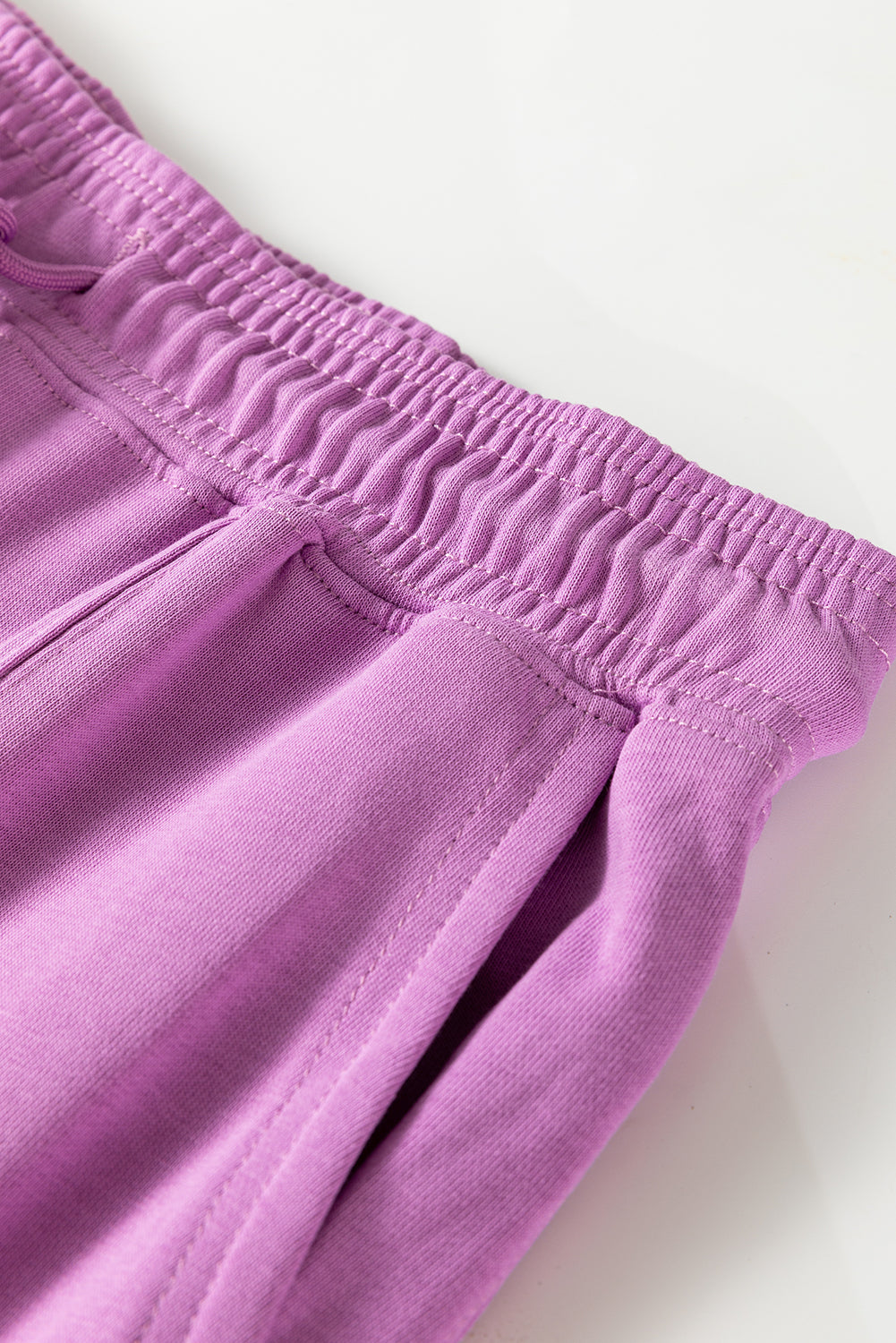 Drawstring Waist Patchwork Solid Color Jogger Pants - Lilac Dear-Lover Dropshipping