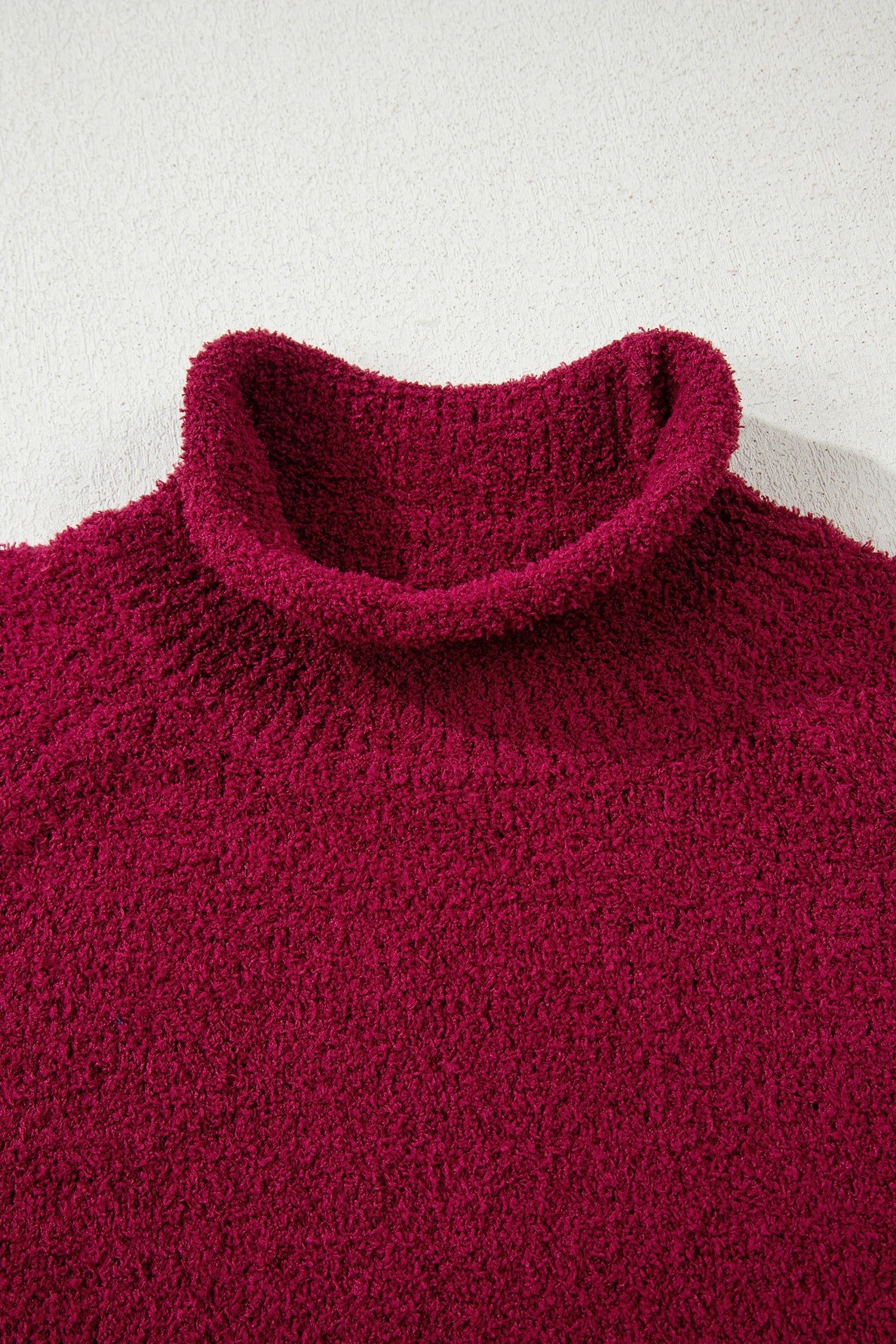 Mock Neck Sweater - Burgundy Dear-Lover Dropshipping