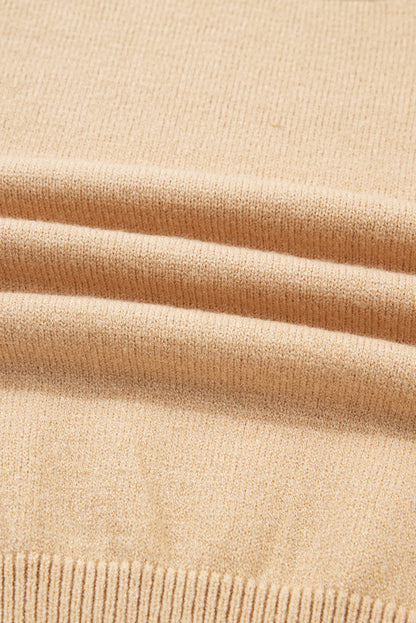 Smoke Gray High Neck Puff Sleeve Sweater Pleated Mini Skirt 2pcs Knitted Outfit Dear-Lover Dropshipping