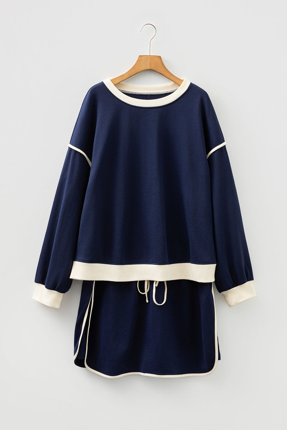 Plus Color Block Top and Lace-up Skirt Outfit Dear-Lover Dropshipping
