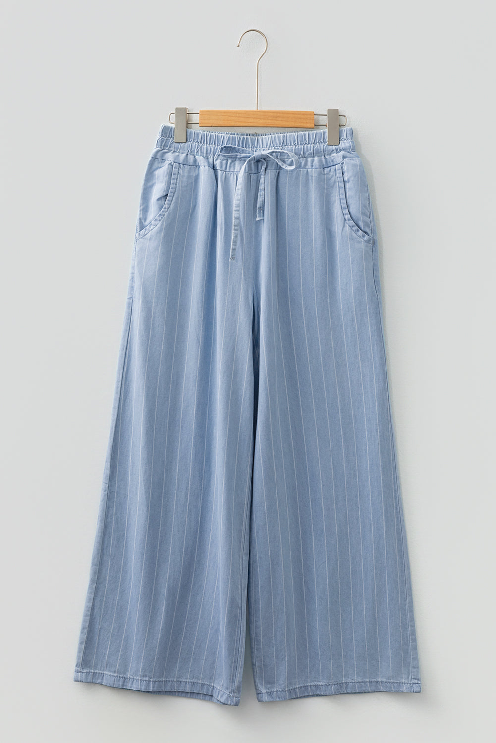 Stripe Chambray Wide Leg Trousers Dear-Lover Dropshipping