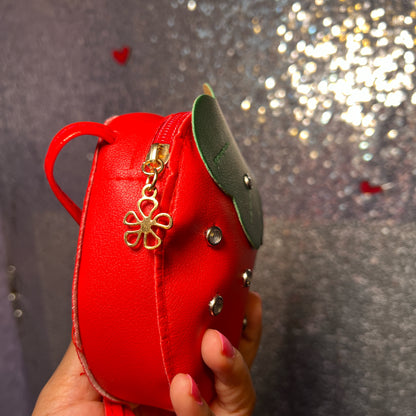Cutie Strawberry Shaped Girls Bag with Strap