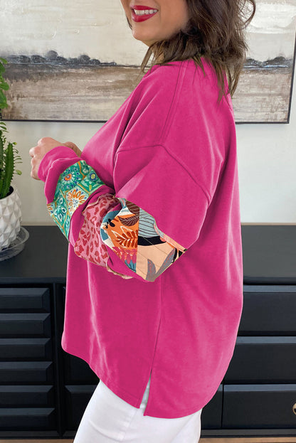 Plus Size Patchwork Sweatshirt Daisie Boutique