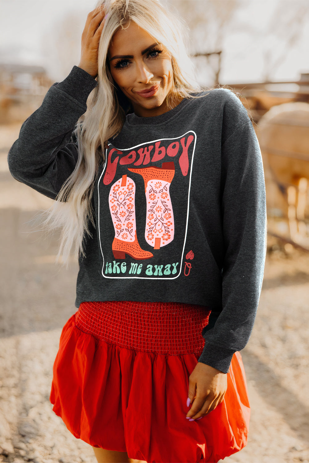 Cowboy Queen Card Graphic Sweatshirt Dear-Lover Dropshipping
