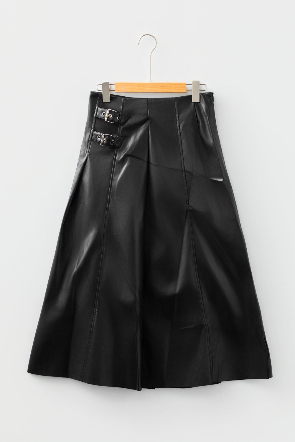 Faux Leather Pleated Midi Skirt Dear-Lover Dropshipping
