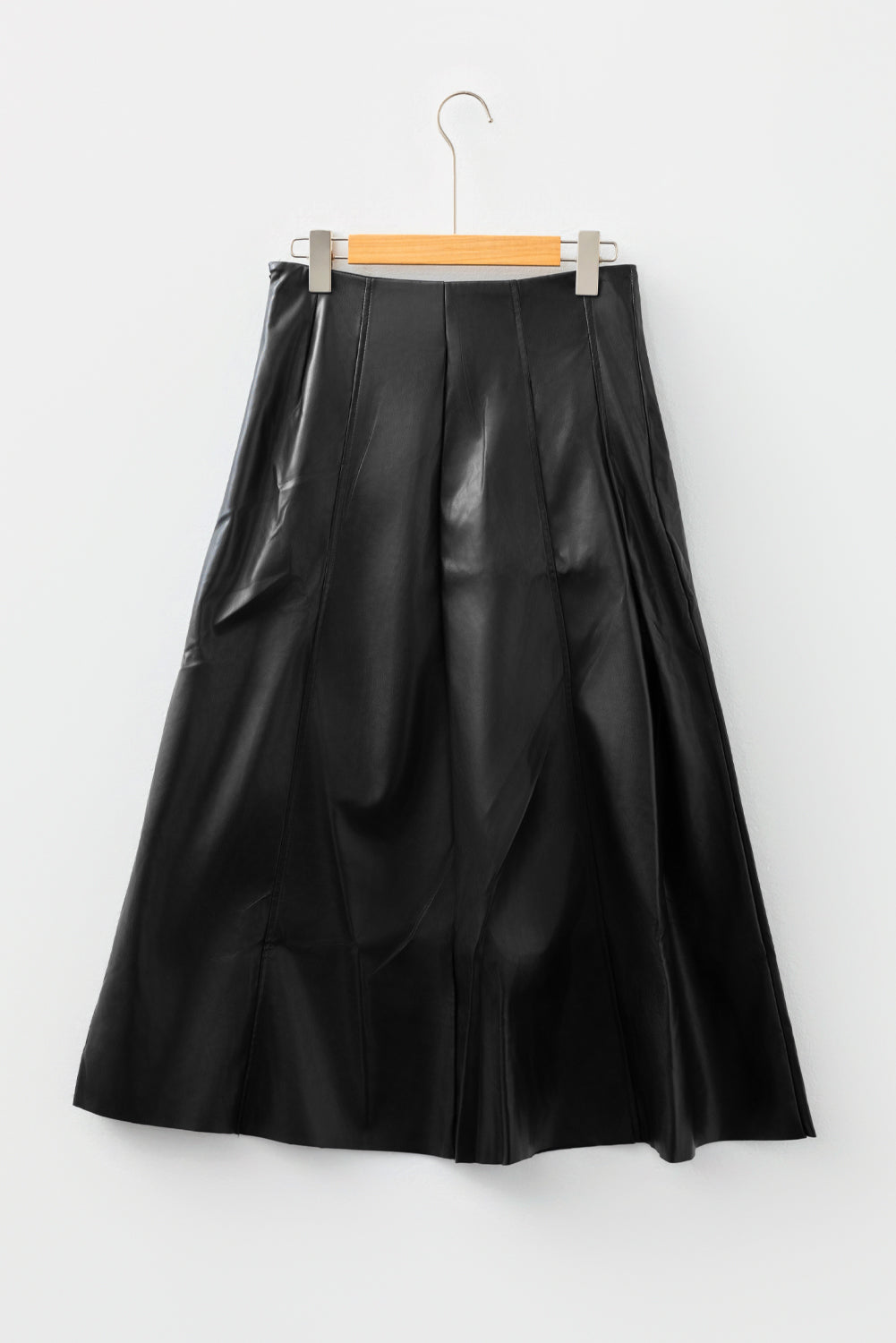 Faux Leather Pleated Midi Skirt Dear-Lover Dropshipping