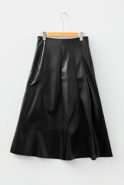 Faux Leather Pleated Midi Skirt Dear-Lover Dropshipping