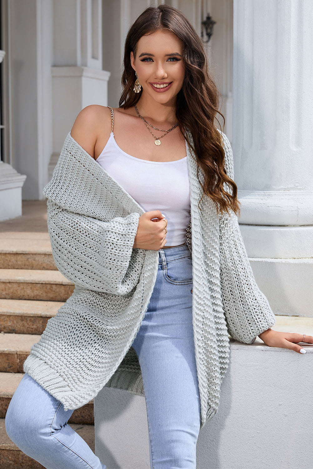Chunky Oversize Knit Puff Sleeve Cardigan Dear-Lover Dropshipping