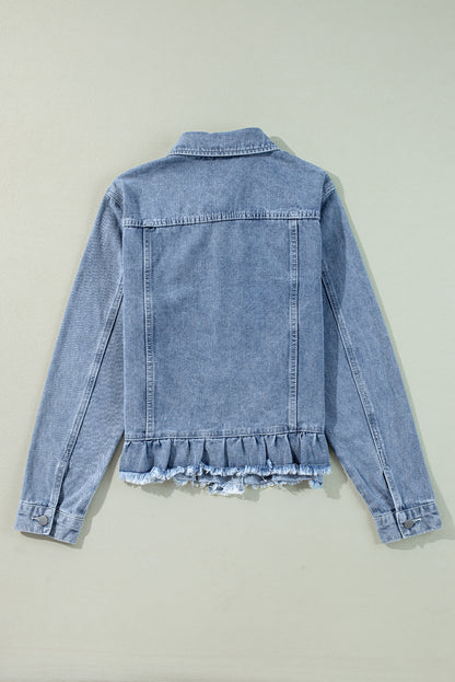 Ruffle Denim Jacket Daisie Boutique