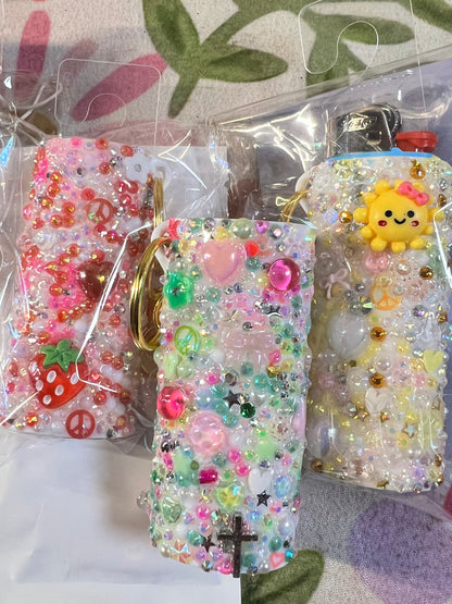 Handmade Cutie Freestyle "Junk" Charm Lighter Case — Aesthetic 3D Coquette Accessory for Round Bic Lighters