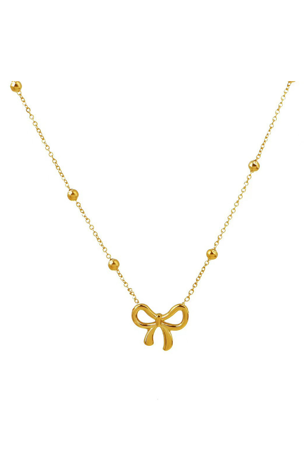 Gold Bowknot Pendant Plated Choker Necklace Daisie Boutique