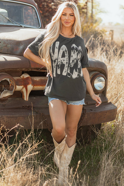 Vintage Style Yall Cowboy Boots Graphic Tee Daisie Boutique
