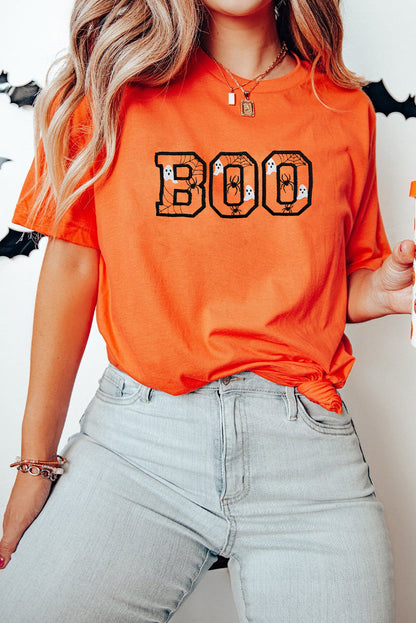 BOO Halloween Ghost Spider Embroidered Graphic Tee Dear-Lover Dropshipping